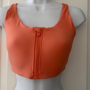 Lululemon Vibrant Orange Zip-Front Sports Bra